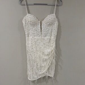 Elegant White Sequin Dress